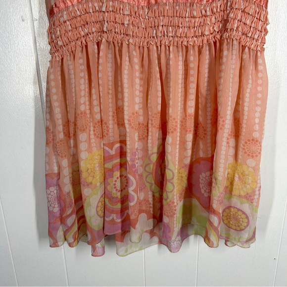 Mary Kate & Ashley Peach Sheer Short Sleeve Dress 10/12 - Picture 3 of 7